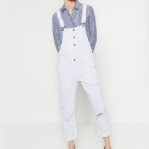 Zara White Overalls